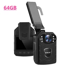 BOBLOV 64GB kamera policyjna HD1296P wideorejestrator poręczna kamera noszona na ciele 2 Cal ekran bezpieczeństwo Mini Comcorders camara policial
