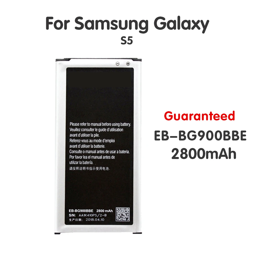 

20PCS/ lot Newest Battery For Samsung Galaxy S5 NFC EB-BG900BBC EB-BG900BBE G900S G900F G9008V 9006v 9008W 9006W 2800mah Gifts