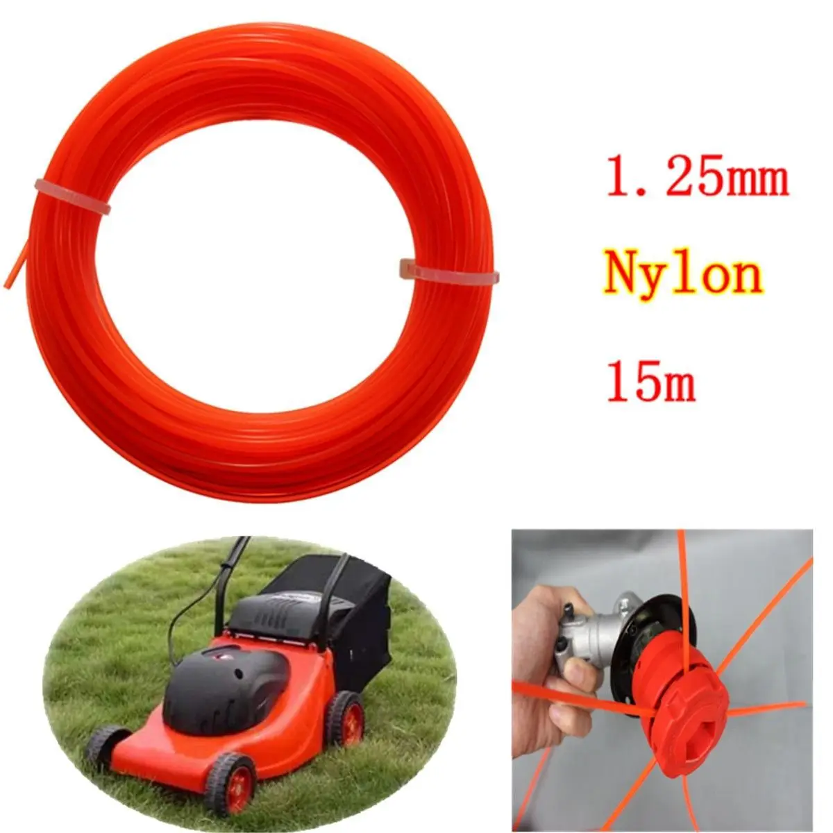 New Nylon Trimmer Line Rope Roll For Most Petrol Strimmers Machine Lawn Mover Parts 15m x