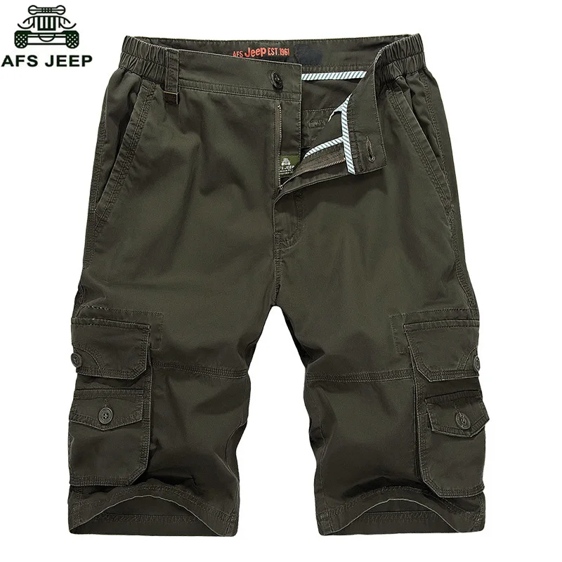 AFS JEEP Marca Ropa Para Hombre de Verano Pantalones Cortos de Pantalones Cortos para hombres con Muchos Bolsillos de Algodón