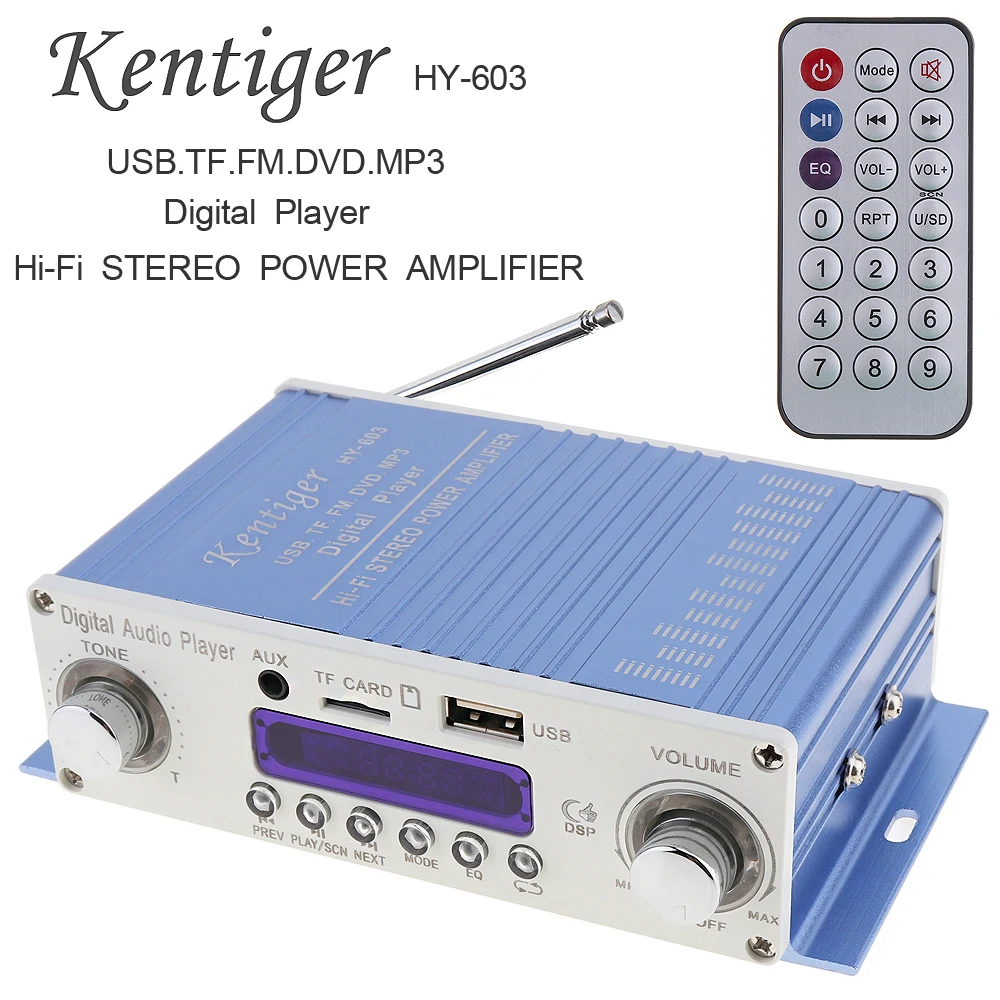 

HI-FI Digital Audio Player Car Amplifier FM Radio Stereo Player SD USB DVD MP3 Input with Remote Control for Home Audio Car