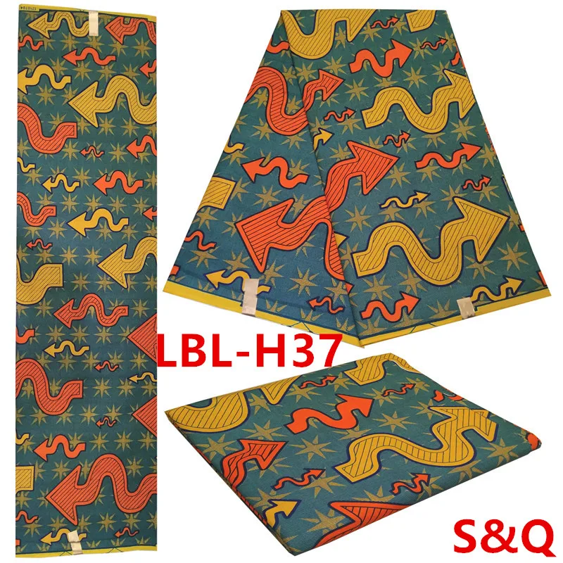 Африканская ткань Африканская восковая печать ткань Анкара ткань для Пэчворк 6 ярдов хлопок ткань для платья tissus воск LBL-H37