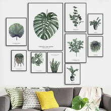 Minimalist Leaf Green Plant Monstera Wall Art Canvas Painting Nordic Posters And Prints Wall Pictures For Living Room Decor Minimalist Leaf Green Plant Monstera Wall Art Canvas Painting Nordic Posters And Prints Wall Pictures For Living Room Decor