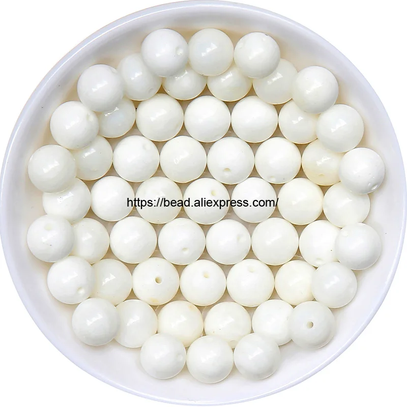 

Free Shipping Natural Stone White Coral Round Loose Beads Pick Size for handmade Jewelry Making