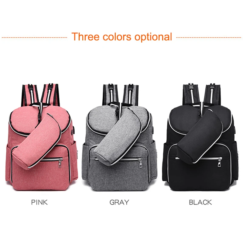 

Large Capacity Polyester Backpack Handbag Wear-resistant 2 Pieces Set Bag for Travel Shopping MSJ99