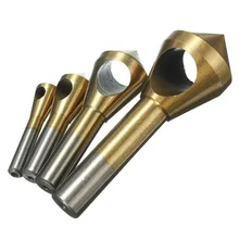 4 sets of high-quality high-speed steel titanium alloy countersunk within the chip removal and deburring drill bit metal tools