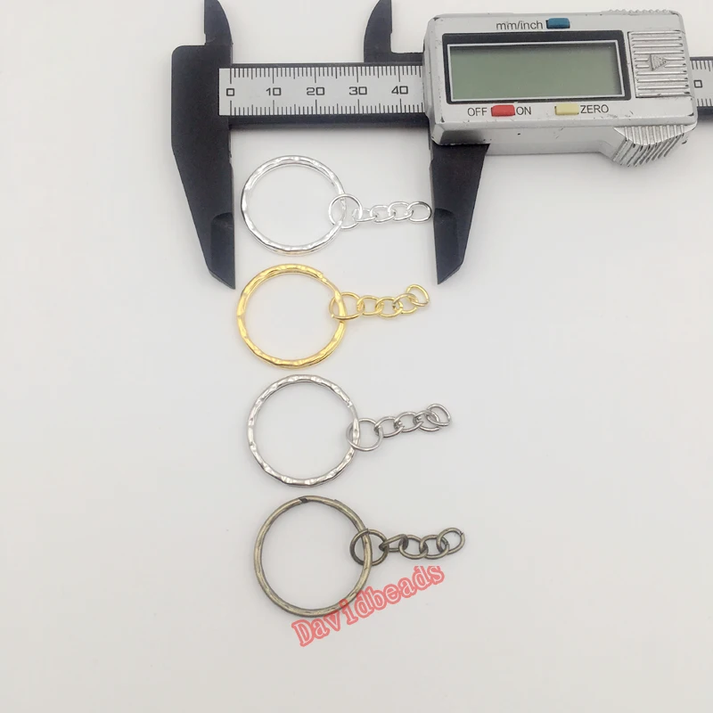 20 шт 25 мм полированный серебряный цвет брелок для ключей разъемное кольцо с короткой цепочкой брелоки для женщин и мужчин DIY брелоки цепочки, аксессуары
