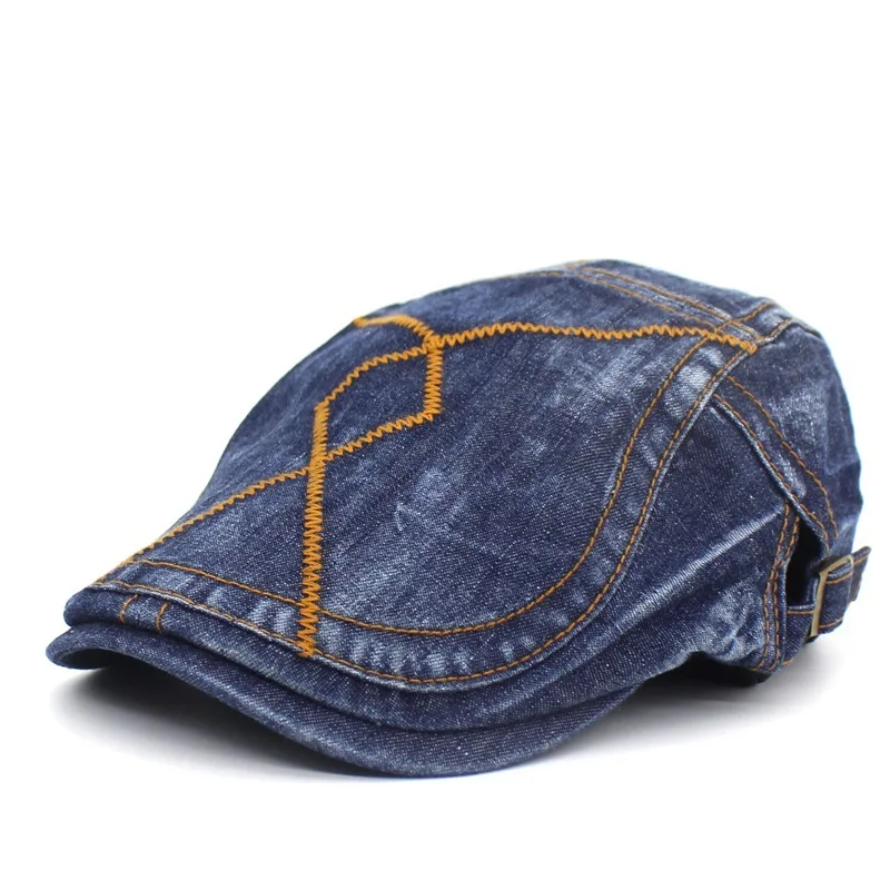 Летние береты с вышивкой кепки s для мужчин женщин Повседневная кепка газетчика джинсовые кепки шляпы шляпа в стиле Гэтсби плоский Плющ Кепка для водителя шляпа от солнца