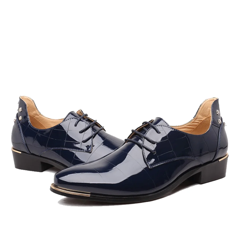 rouge Brevet Cuir bleu Oxford Décontractée En Chaussure Mariage Club Homme Hommes Brillant Mâle Mocassins De Noir Asifn Pour Chaussures Party Sqx8wHWU