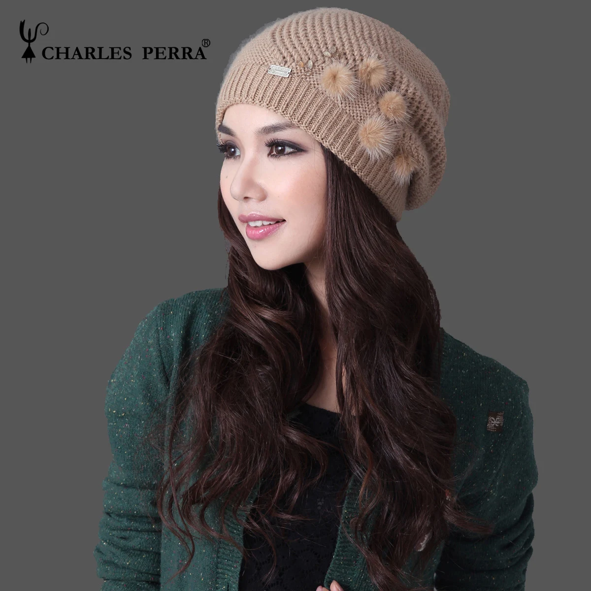 

Free shipping one-piece spring and autumn winter women's fashion elegant sheep knitted hat
