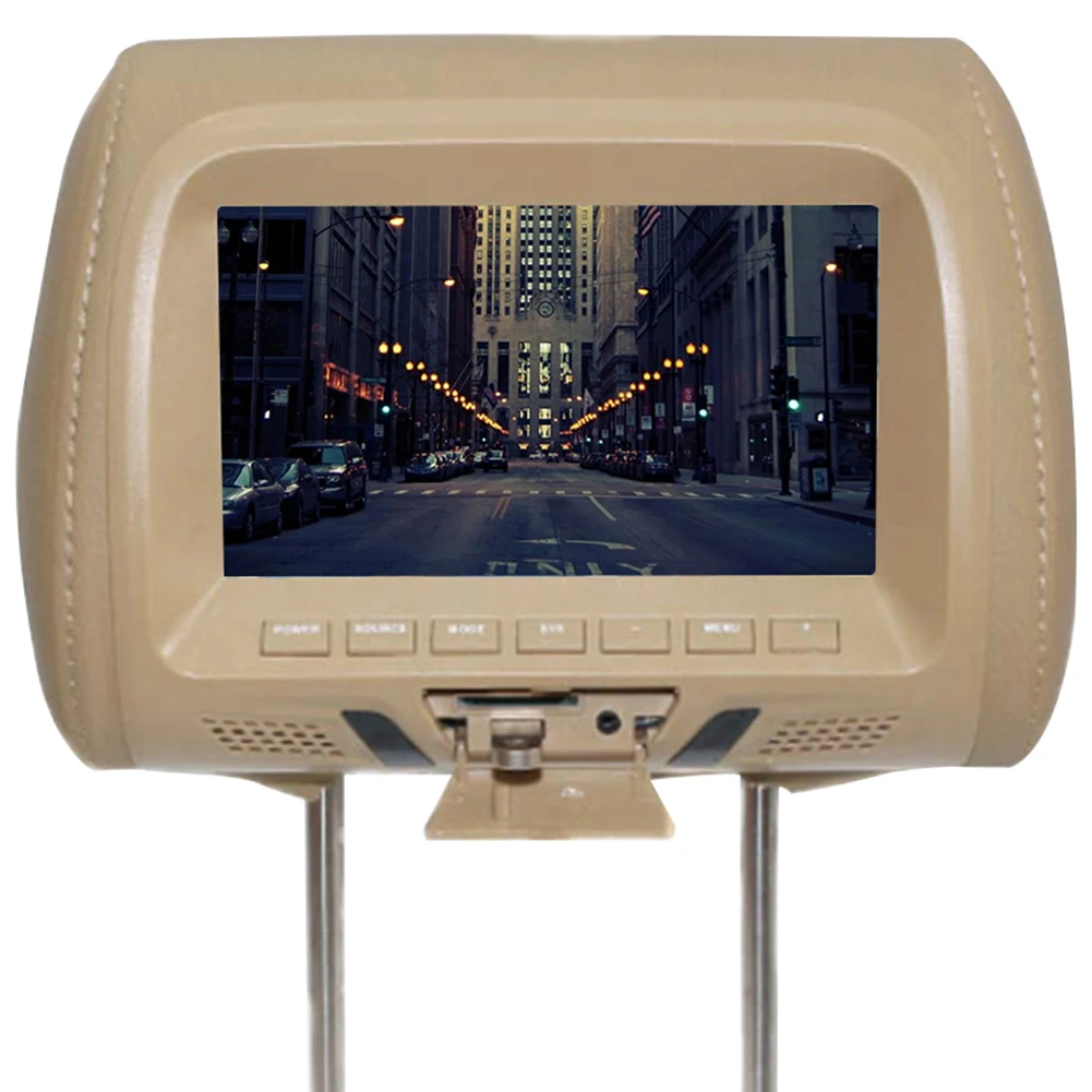 

7 Inch Multi Media LED Screen Universal Car Video Seat Back Player USB Camera Support Headrest Monitor Digital Built In Speaker