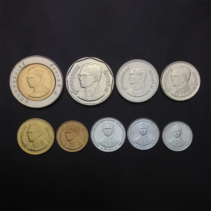 [T-1]Thailand Set 9 PCS Coins, UNC, Uncirculated, Collectibles, Gift, The Young King, 100% Real Genuine Coins, Asian Coin