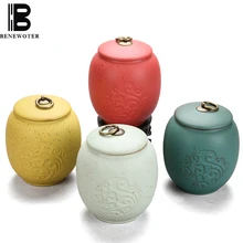 Винтажная керамическая грубая Керамическая пиала банки цветной чай Caddy чайный набор кунг-фу бутылка для приправ конфеты из ореха герметичная банка для хранения домашнего декора