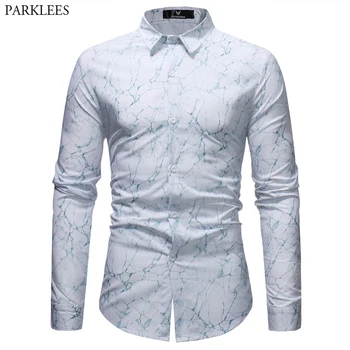 

Latest Spring 3D Print Shirt Men Harajuku Slim Fit Mens White Button Down Dress Shirts Casual Cool Streetwear Party Prom Chemise