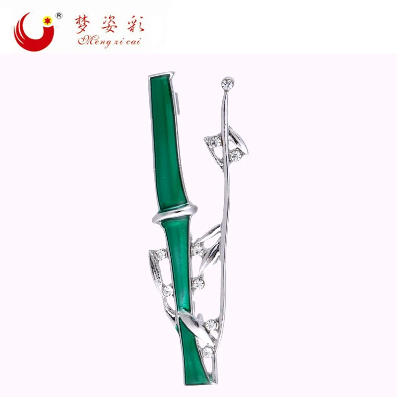 

New Fashion Brooch for Women Pins Brosh Crystal Plant Broches Jewelry Prendedores de mujer brooch Cute Bamboo broches para ropa