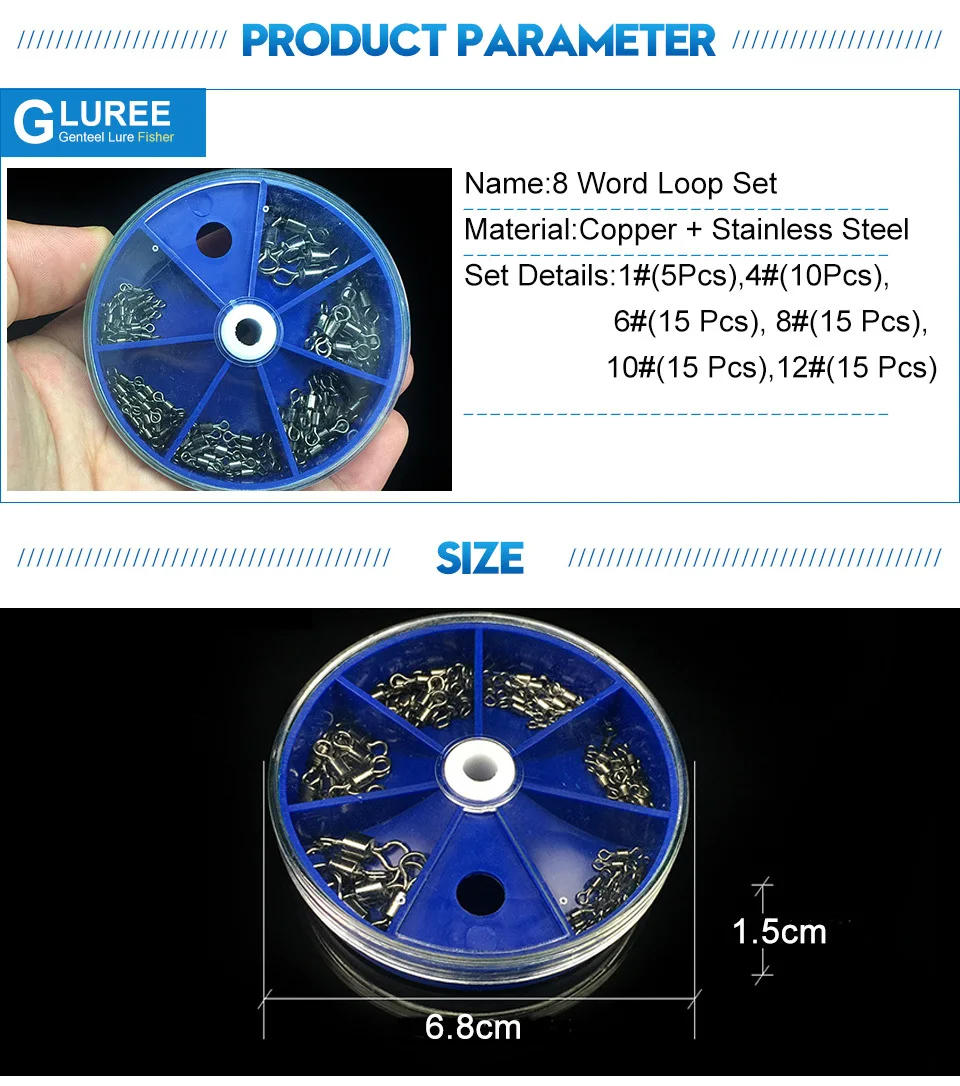 GLUREE-75PcsBox-Stainless-Steel-Fishing-Swivel-Set-Snap-Ball-Bearing-Lock-Rolling-Swivel-Connector-Hook-Fishing-Accessories-Kit_04