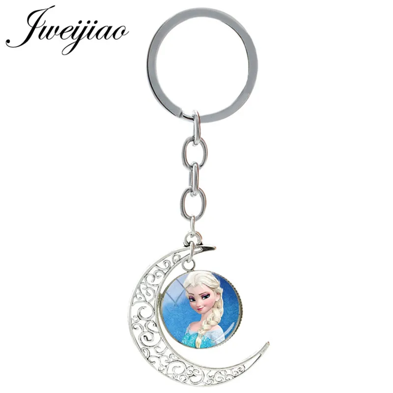 JWEIJIAO мультфильм принцесса шармы для девочек стеклянный брелок луна подвеска брелоки бижутерия со стеклянными кабошонами индивидуальный