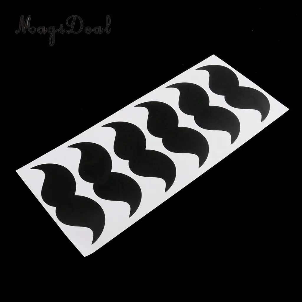 MagiDeal 9 x 6pcs Black Chalk Board Vinyl Mustache Decal Stickers Art DIY Crafts Use for Put on Jar Container Storage Bin Box