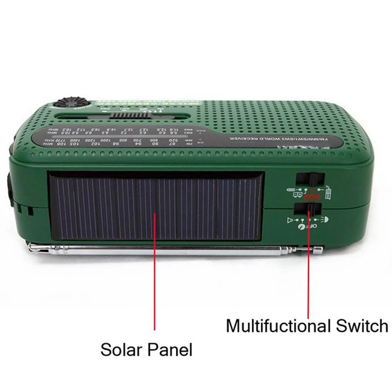 De13 портативный Fm Am радио солнечное аварийное радио коротковолновой приемник рукоятка мощность аварийная наружная рация портативная солнечная батарея