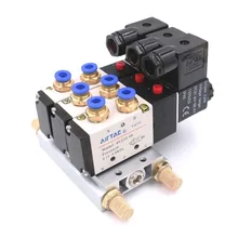 Тройной Соленоидный клапан 4V210-08 DC 12 V 2 положения база глушителя быстро Фитинги набор