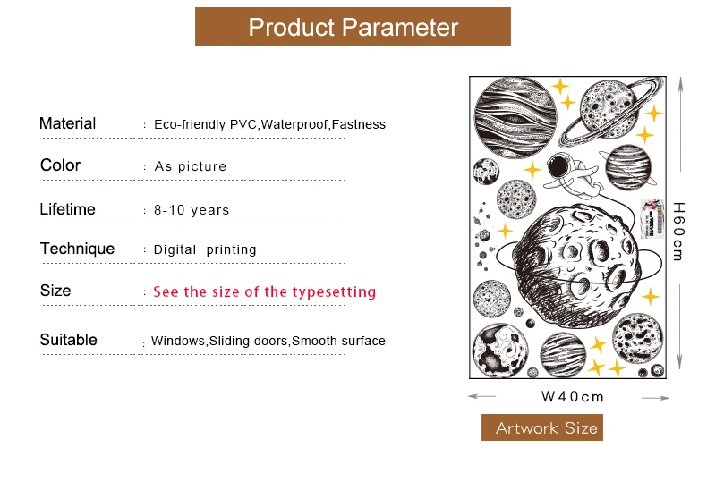 Новые DIY винтажные настенные наклейки планета астронавт домашний декор для гостиной подарок для детской комнаты наклейка плакат QT835