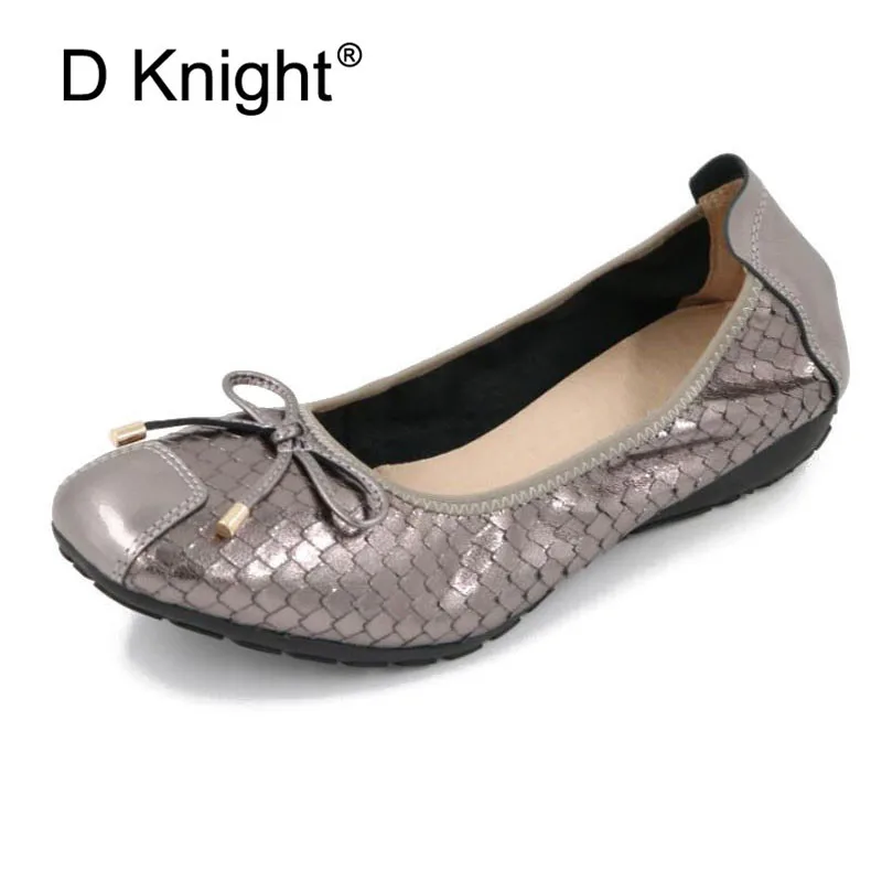 Genuine Leather Ballet Shoes Woman New Slip On Boat Shoes For Women Flats Big Size 34-43 Lady Loafers Chaussure Femme