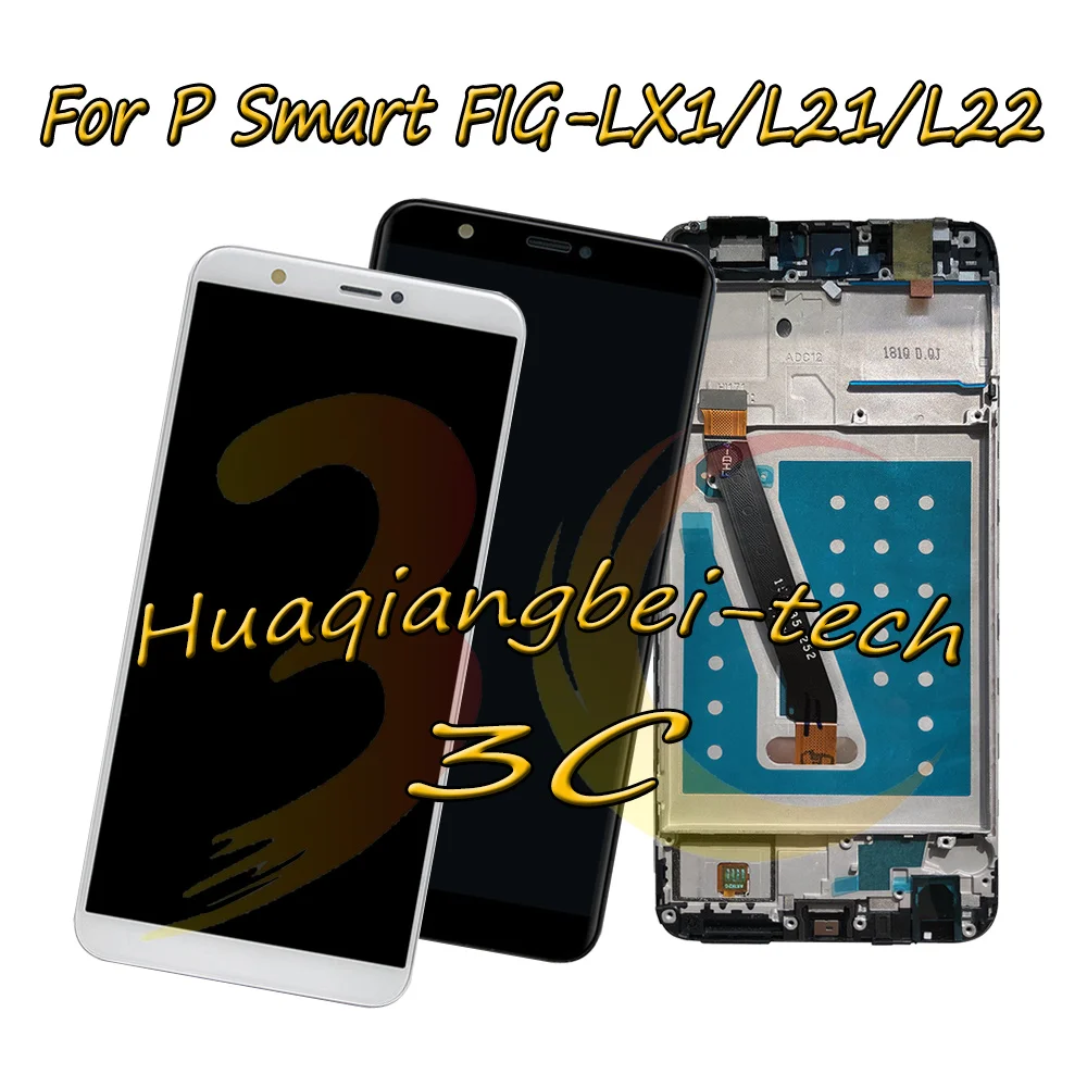 5.65 ''Nuovo Per Huawei P Smart Fig-Lx1 / Fig-La1 / Fig-L21 / Fig-L22 Display Lcd Completo + Gruppo Digitalizzatore Touch Screen Con Cornice