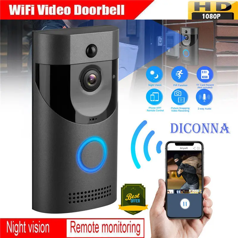 

waterproof Smart WIFI Wireless Video Door Phone IR wireless 1080P HD Camera Record Night Vision Security System Door Bell