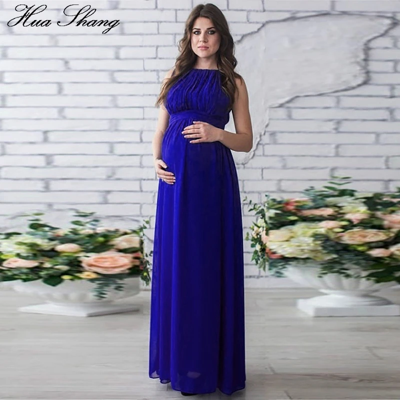 

Women's Pregnant Dress Summer Sleeveless High Waist Maternity Floor Length Long Dresses Props Chiffon Pregnancy Party Dress