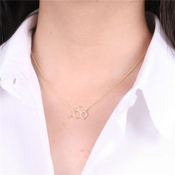 Fashion-necklaces-for-women-2015-creative-caffeine-molecule-my-chemical-romance-K-gold-neckless-gift-for