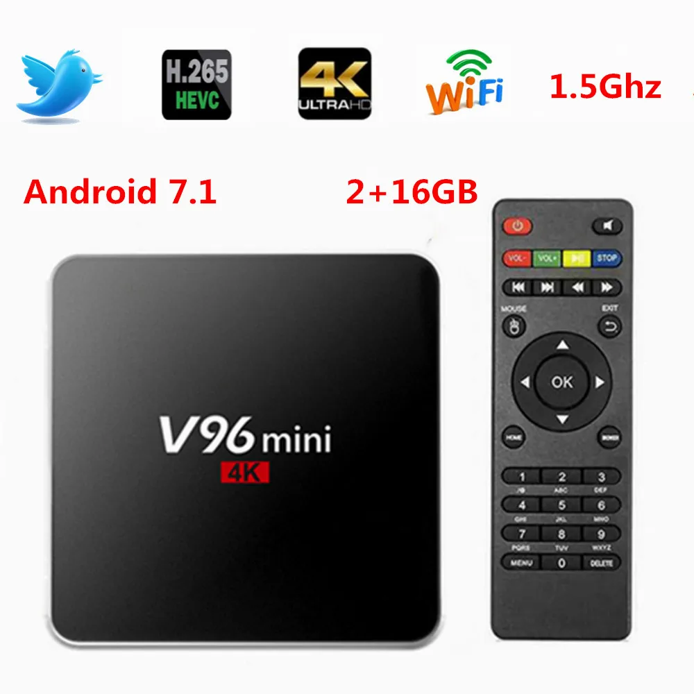 Vmade Android 7,1 Allwinner H3 четырехъядерный Смарт ТВ-бокс 2G 16GB Google tv медиаплеер HD 4K H.265 2,4G wifi Bluetooth мини ТВ-бокс