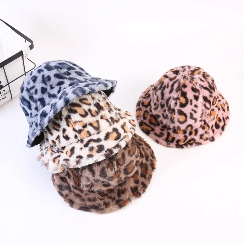 

Hat &Caps 1pc Bucket Hats Winter Fisherman Hat Boy and Girl Warm Fashion Leopard Hat Cotton Fashion Accessories