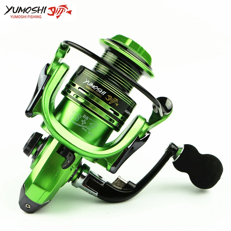 Рыболовная катушка Pesca спиннинг 14BB 5 5: 1/4. 7:1 соотношение Molinete para металлическая
