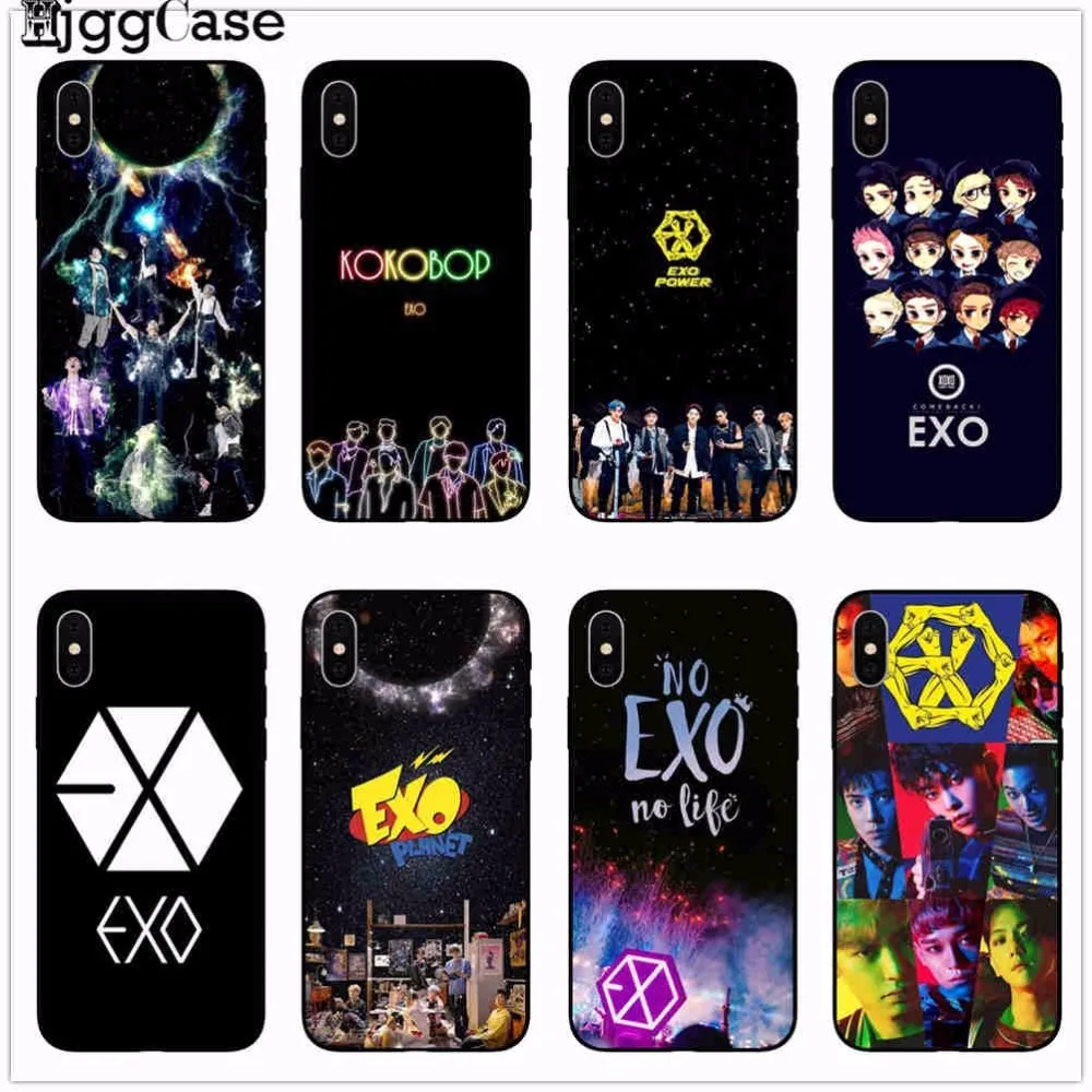 

Kpop exo Lucky one KOKOPOP Cover Coque Shell Phone Case for iPhone 8 7 6 6S Plus X 5 5S SE Soft TPU Silicone Case Phone Cover