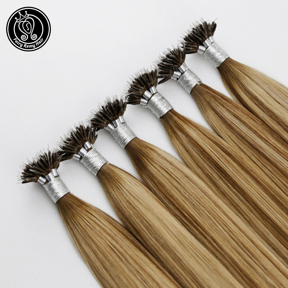 Фея Волосы remy 0,8 г/локон 1" настоящий Чистый Реми микро капсулы для наращивания волос Balayage смешанный цвет нано-Кольца для волос Расширения человеческих волос