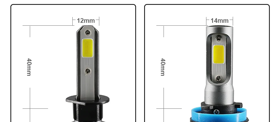 Hlxg 2 шт. H4 светодиодный H7 Canbus H1 H3 H11 светодиодный H8 противотуманная фара HB4 9005 HB3 3000K 6500K 4300K 8000K автомобилей Мотоциклы Автомобильные фары 12V