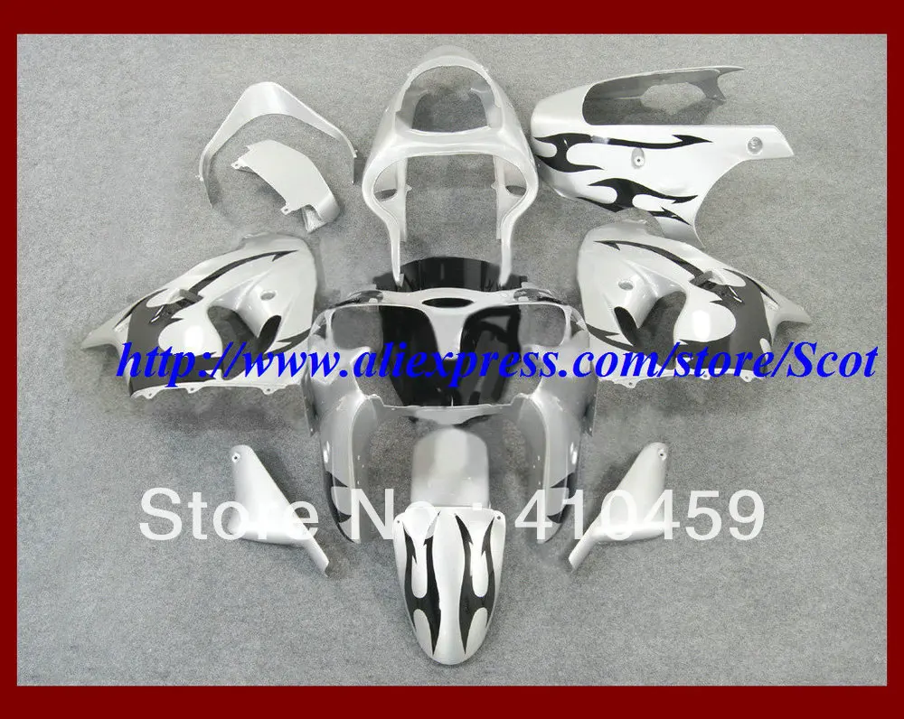 

Full Set silver black Fairing kit for KAWASAKI Ninja ZX9R 00 01 ZX 9R 2000 2001 ZX-9R 00-01 2000-2001 body work