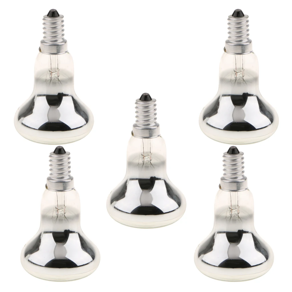 5-Piece R50 Reflector Tungsten Filament Spotlight Bulb   Lamp SES E14 Screw Base 60W