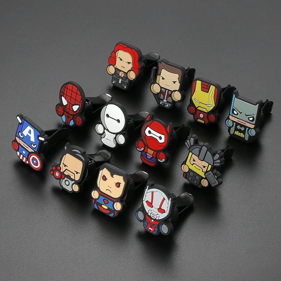 Для Marvel, Мстители, герои, фигурка автомобиля, кондиционер, вентиляционное отверстие, парфюм, бальзам, аромат, освежитель воздуха, украшение интерьера, Стайлинг автомобиля