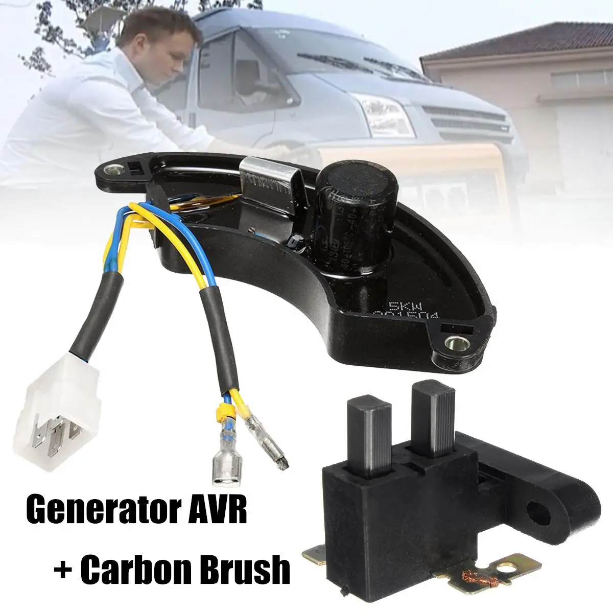 

5.5KW Single Phase Generator Voltage Regulator AVR 470uF +Carbon Brush 188F/190F Generators Accessories