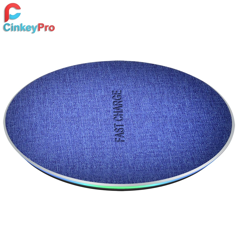 CinkeyPro Coth Wireless Charger Pad with LED Light 5W Charging for
iPhone 8 X Samsung XiaoMi Charge Mobile Phone USB QI Device