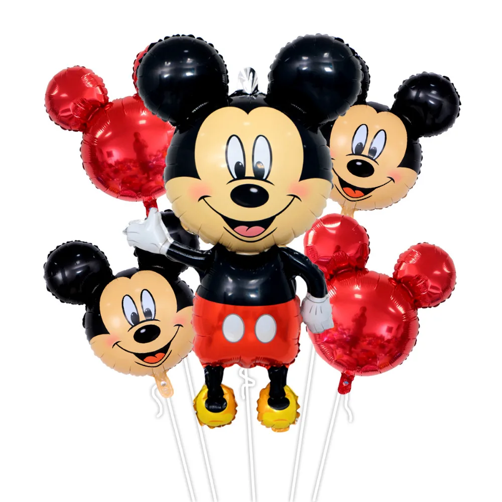

5pcs mickey minnie mouse air Foil Balloons Happy birthday balloons Baby shower boy 1st girl birthday party decoration globos