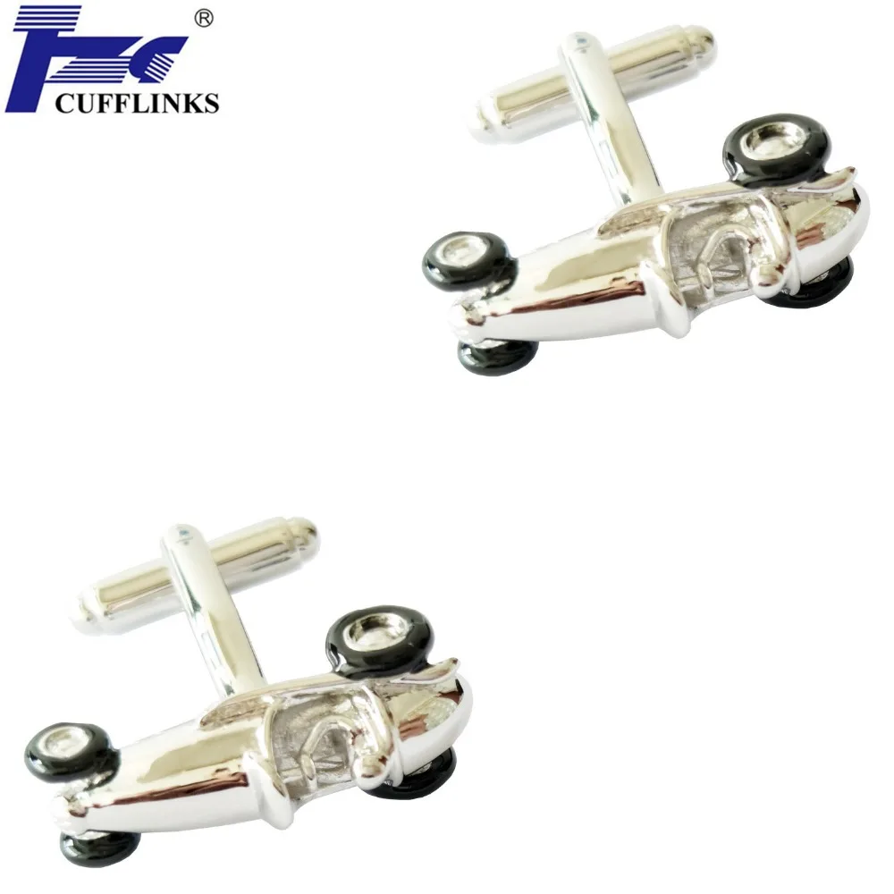 

TZG10354 Black Racing Car Cufflink Cuff Link 2 Pairs Free Shipping Promotion