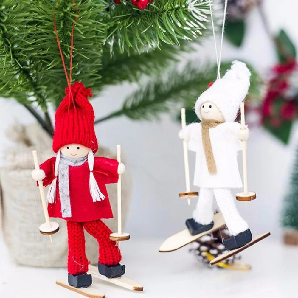 Aliexpress Buy FengRise Cute Angel Doll Girl Ski Pendant Christmas Tree Decorations for Home Wooden Christmas Tree Ornaments Xmas Gift for Kids from