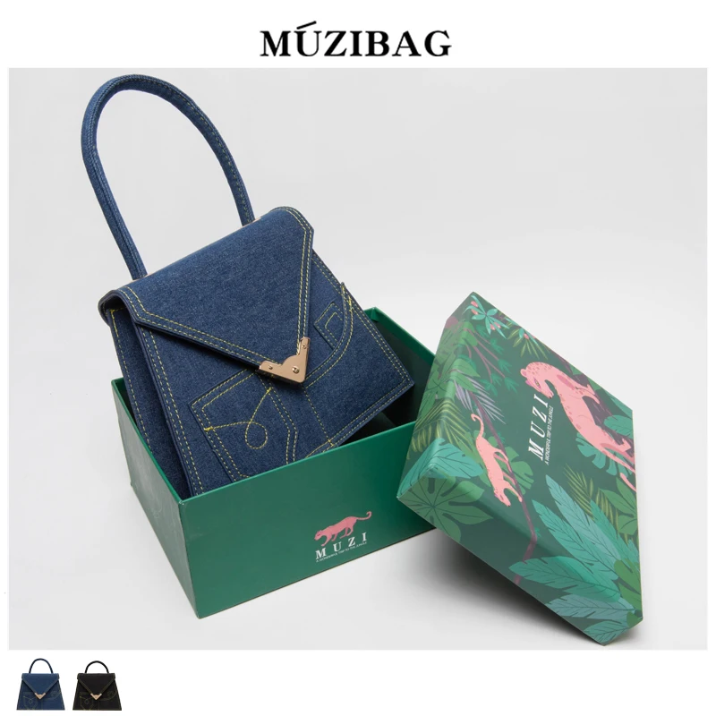 

Female 2019 summer new Korean version of the wild fashion retro denim blue simple shoulder portable