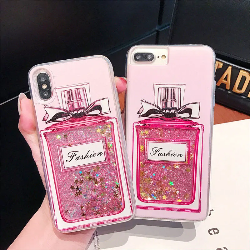 

Peach Blossom Perfume Patterned Dynamic Liquid Quicksand Transparent Phone Case For hoesje OPPO R17 R15 PRO R17PRO K1 R15X A7