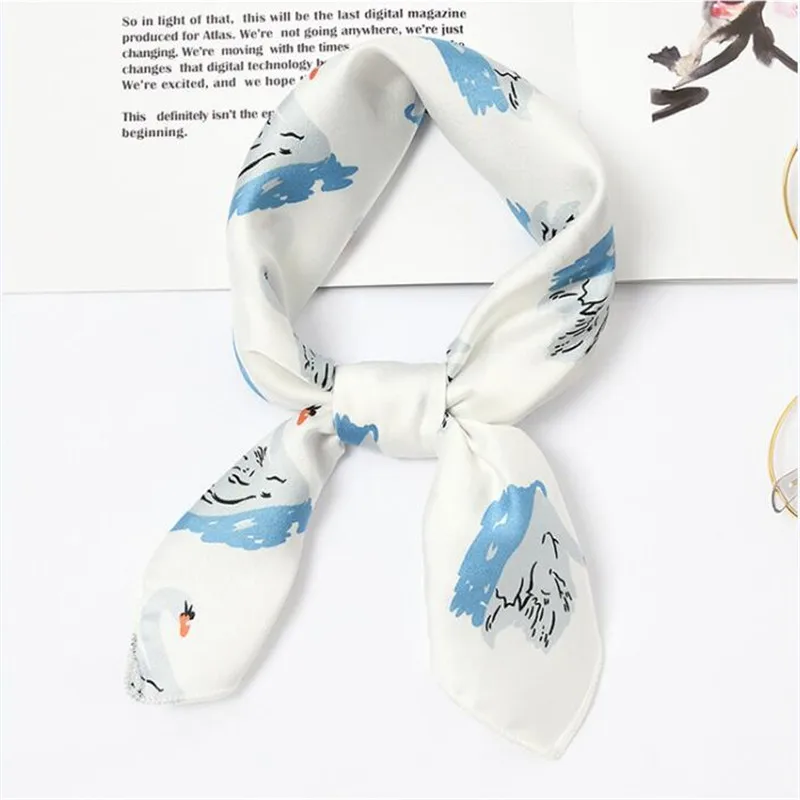 50x50 см Высокое качество шелковый шарф для женщин маленькие мягкие квадраты декоративные платок в разноцветную полоску печати платок - Цвет: 58