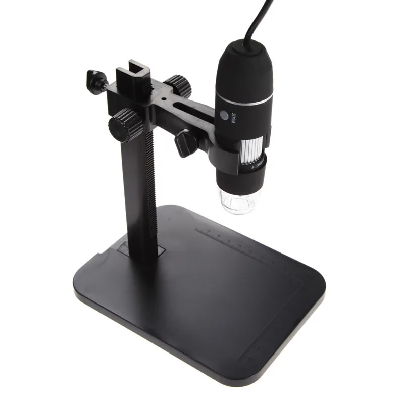 Draagbare USB digitale microscoop 1000X 8 LED 2MP endoscooploep Camera HD CMOS-sensor + liftstandaard + kalibratieruler