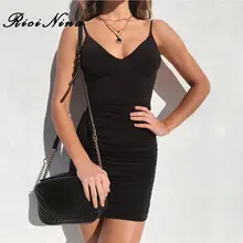 RICININA 2019 Woman Dress Ladies V-Neck Spaghetti Strap Sleeveless Backless Short Dress Woman Summer Party Slim Dresses Vestidos