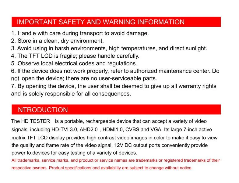 Новый 7 дюймов 4 в 1 HD CCTV тестер монитор аналогового AHD TVI CVI тестер 720 P 1080 P 3MP 5MP VGA HDMI Вход 12 В